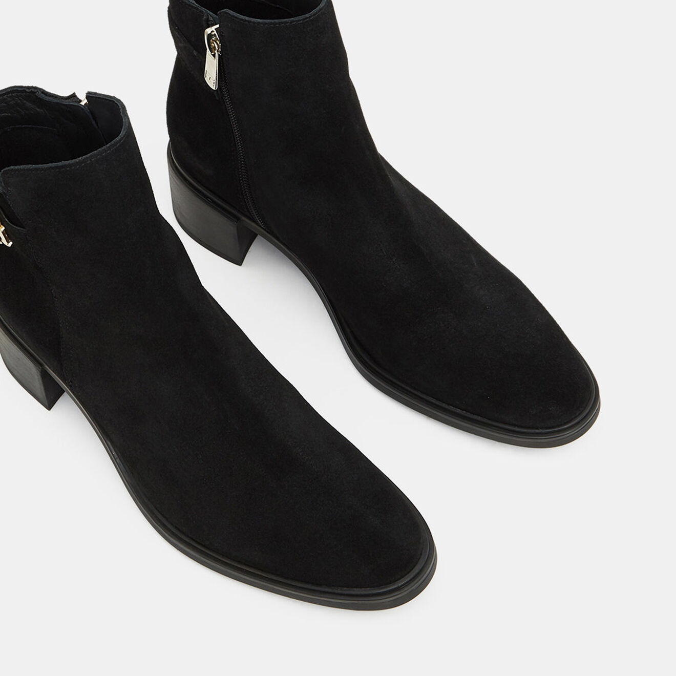 Tommy Hilfiger Bottines en Velours de Cuir Hardware Tl noires - Talon 5 cm