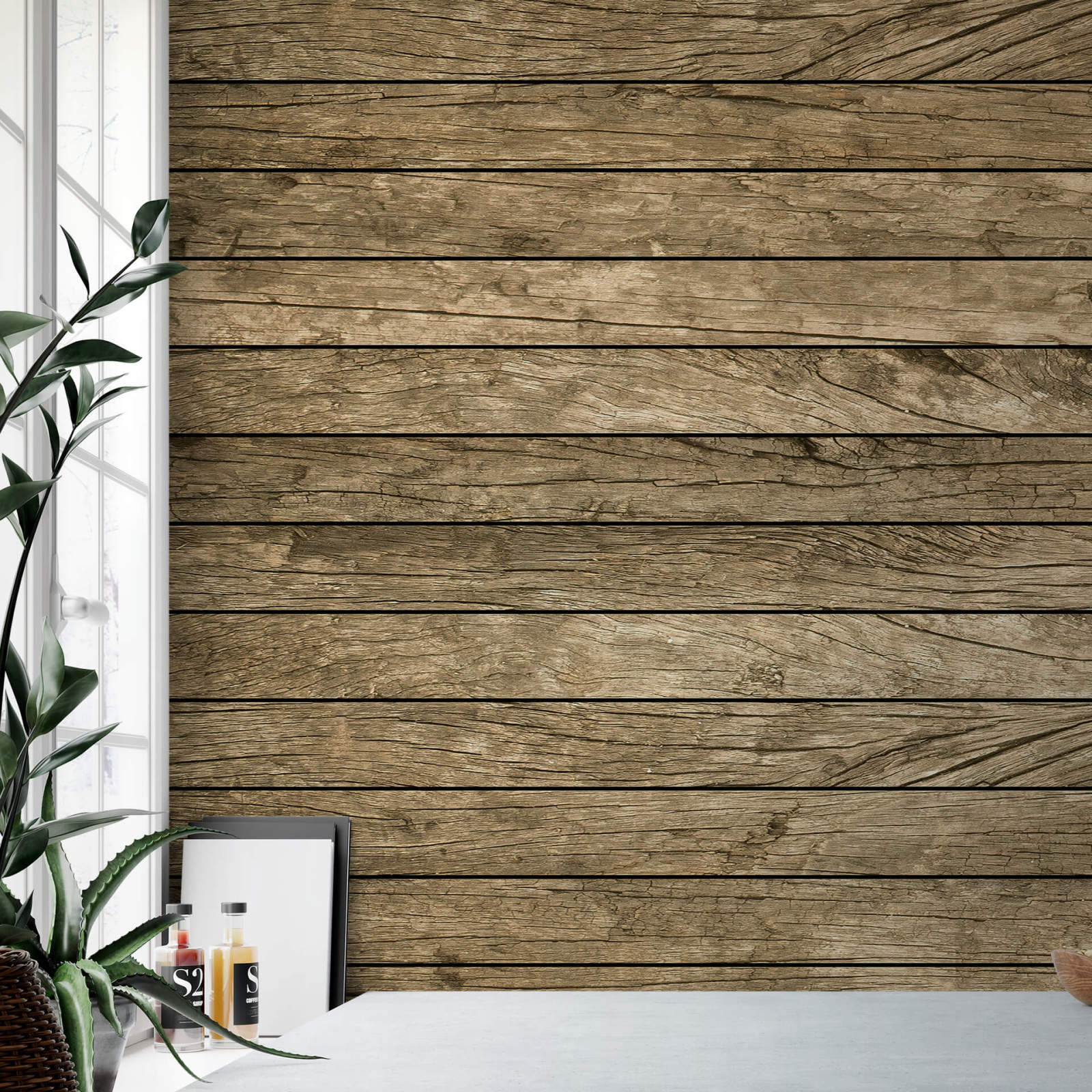 Fototapete DESIGNWALLS 2.0 - Holz - braun - 2,6 Meter