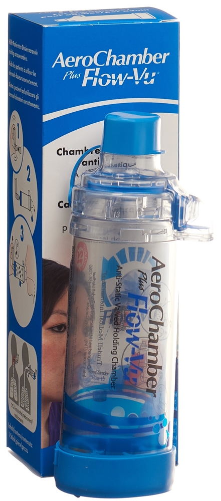 AEROCHAMBER PLUS Flow-Vu ohne Maske<br>1 Stück, blau