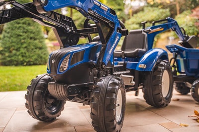 Falk New Holland Pedaltraktor med Tilhenger, Blå