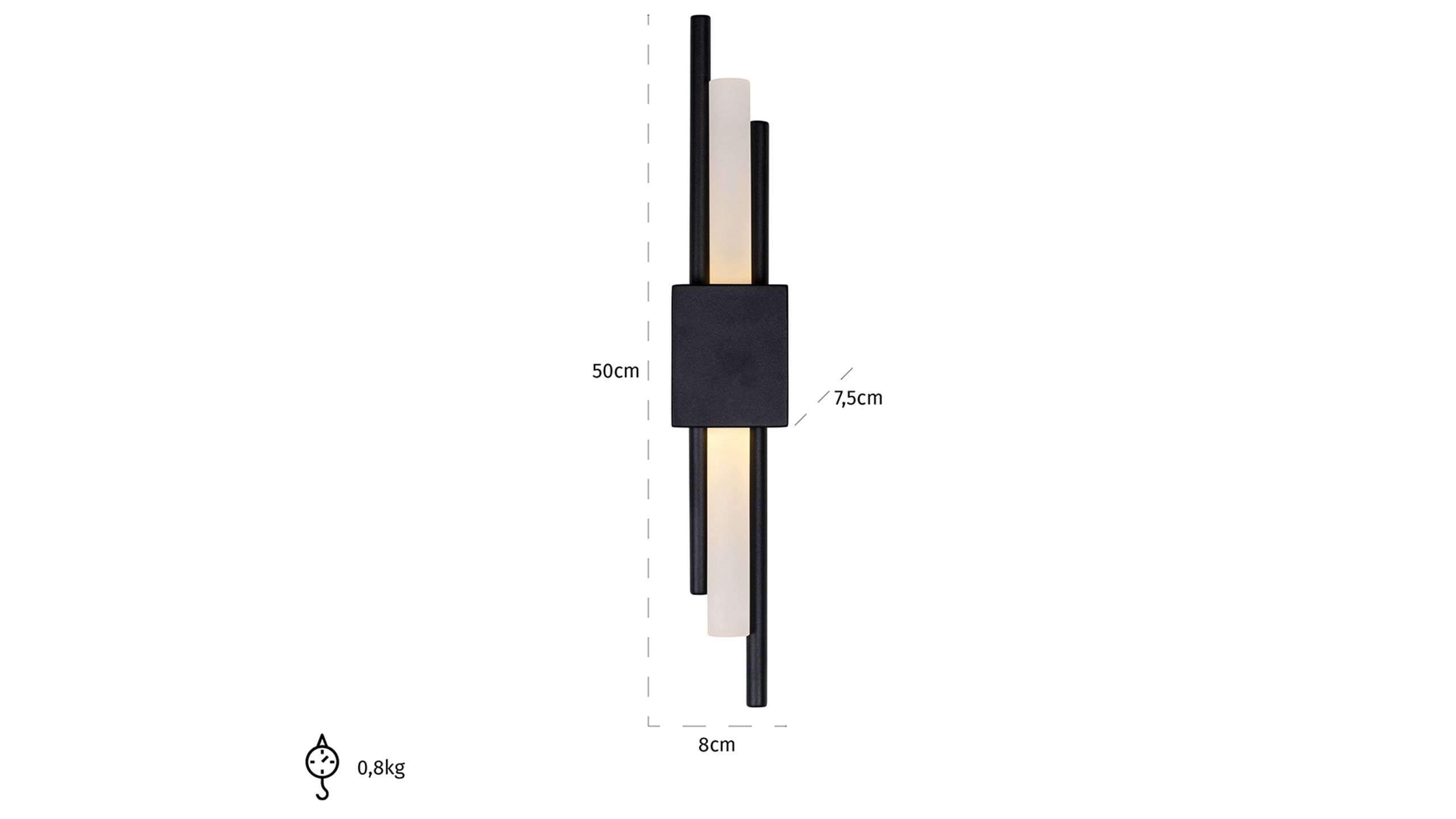 Wandlamp Mylas black 210860B8 x D7.5 cm