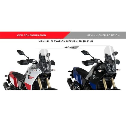 Kit de fixation Puig M.E.M. (MÉCANISME D'ÉLÉVATION MANUEL) POUR MOTO YAMAHA TENERE 700 - Noir