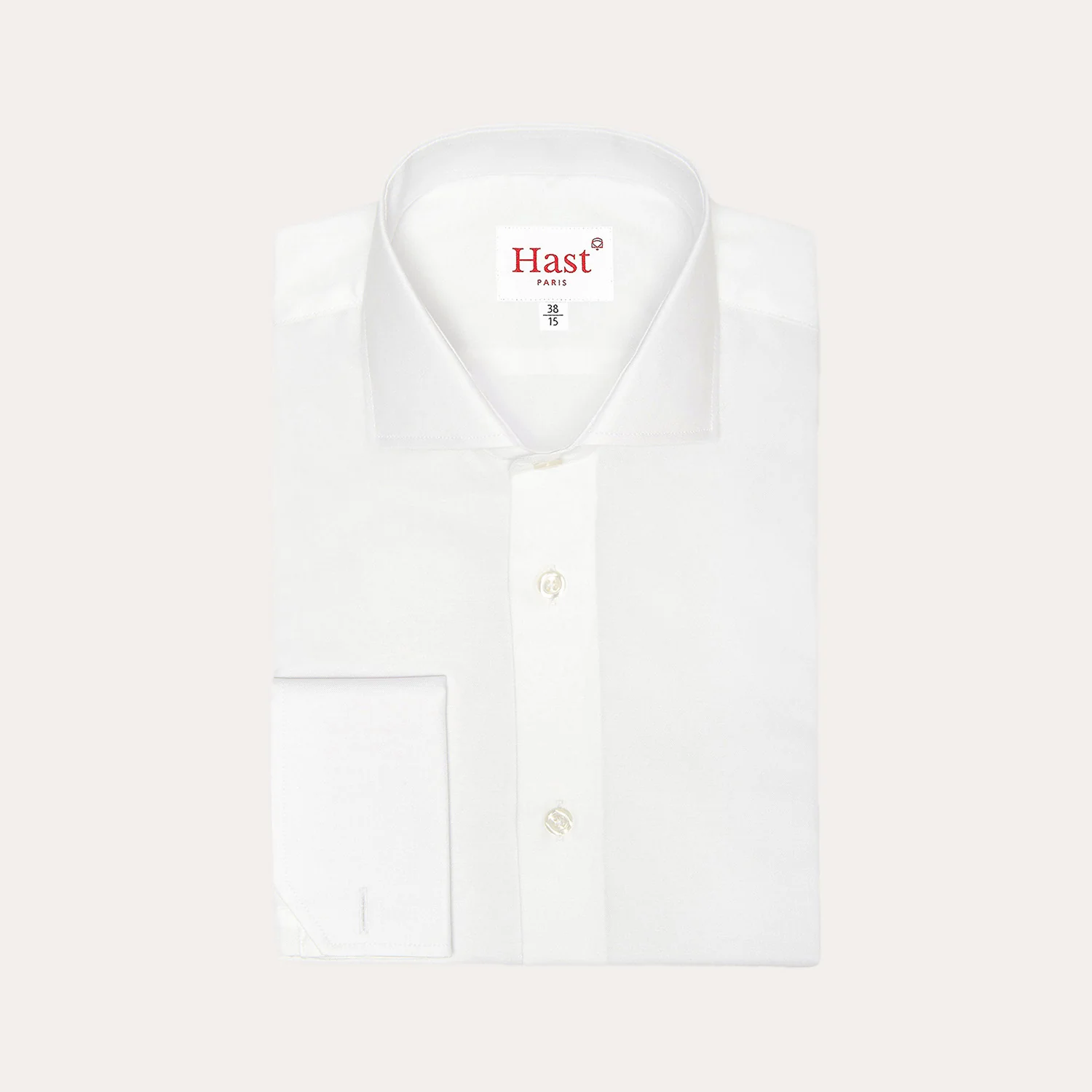 White double-twisted Oxford shirt with French cuffs