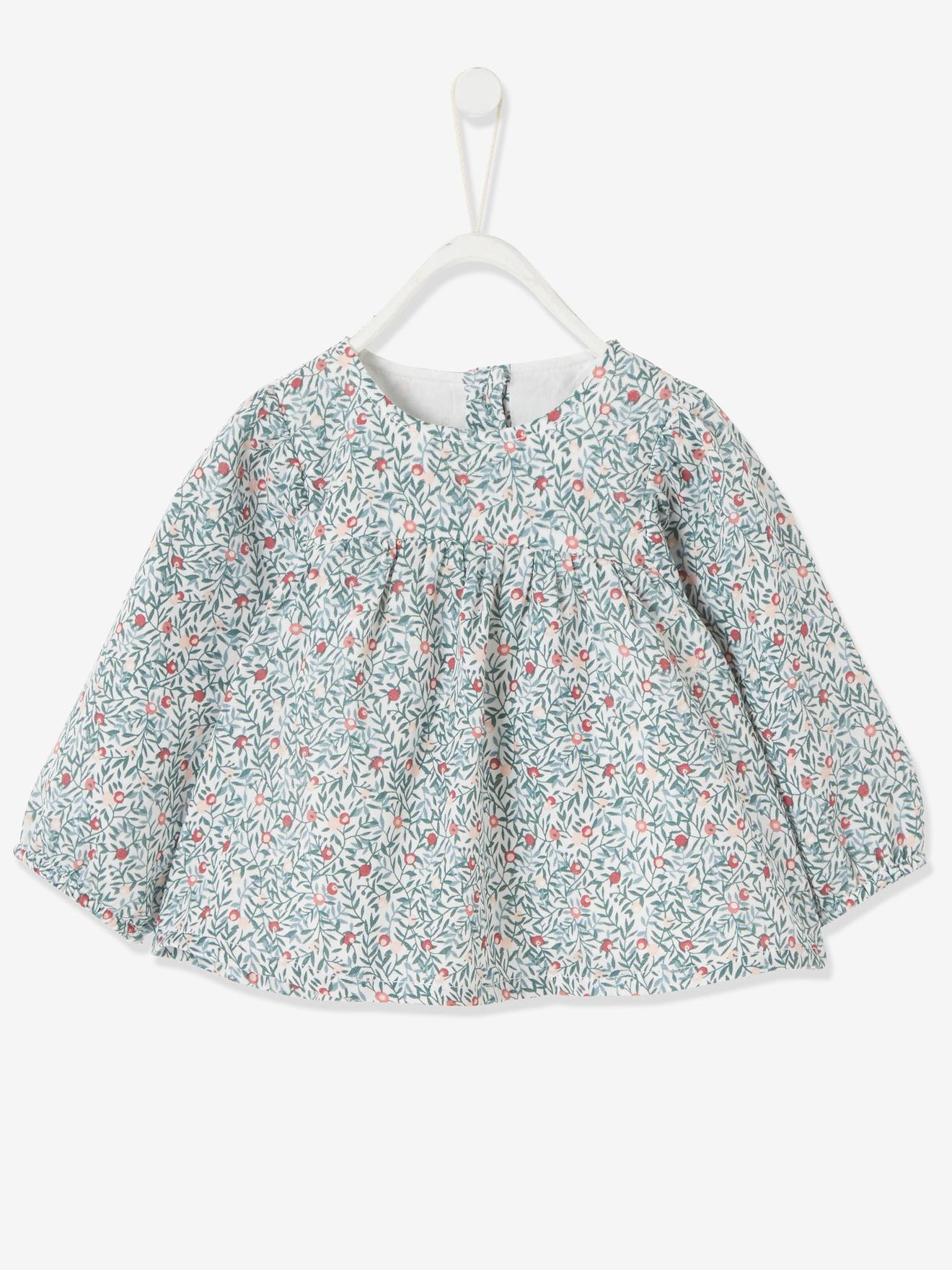 Conjunto de blusa e jardineira de veludo cotelê azul escuro liso para bebê menina.