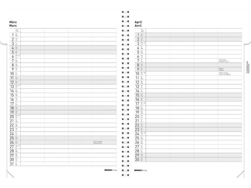ingold-biwa Tagesagenda  Edition light Spiral 2025/2026, He Das Spiral-Tagebuch für Lehrerinnen und Lehrer, mit Datum, ohne Verzeichnis