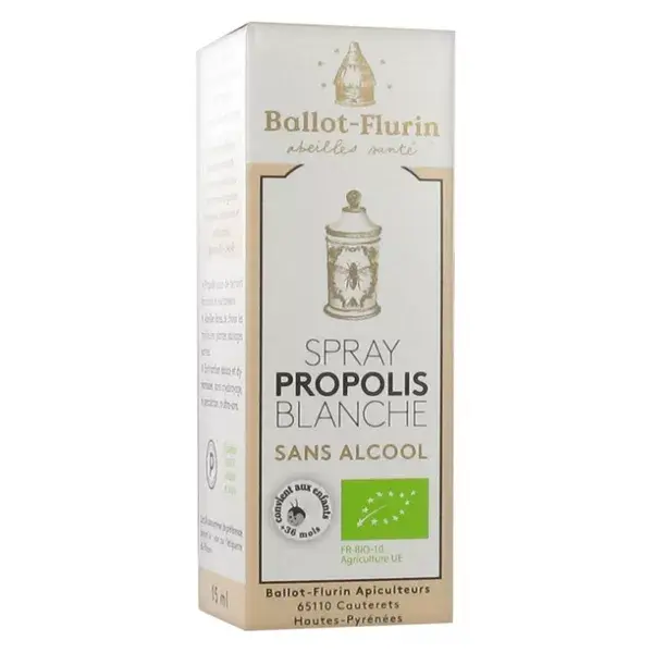 Spray de Higiene e Cuidados Ballot-Flurin com Própolis Branca Orgânica Sem Álcool 15ml