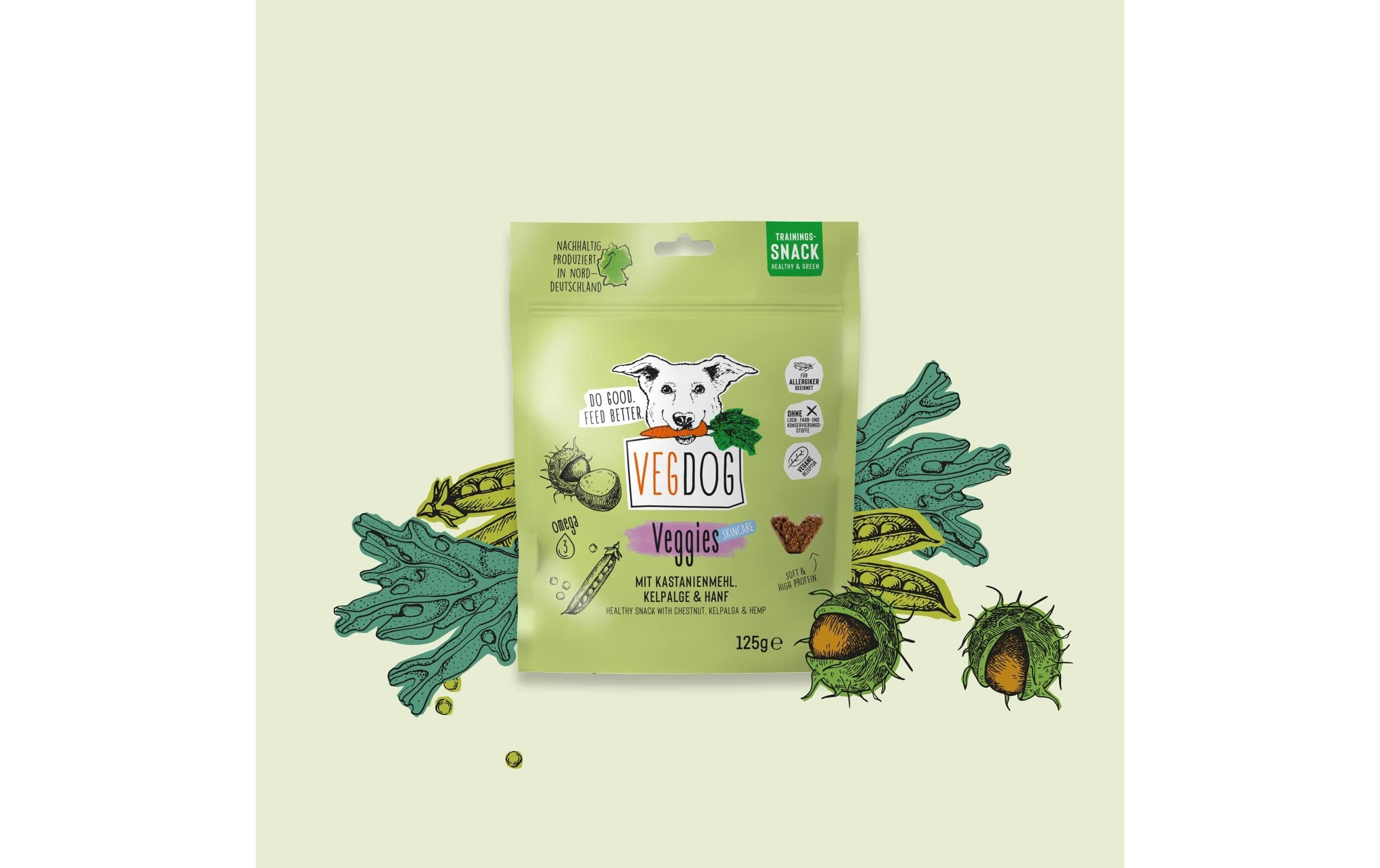 Snack Veggies skincare 125 gHypoallergener, proteinreicher Trainingssnack für gesunde Haut und Fell