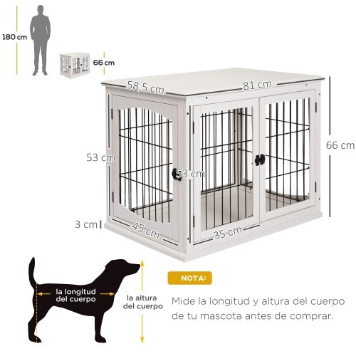Gaiola de madeira para cães PawHut para uso interno