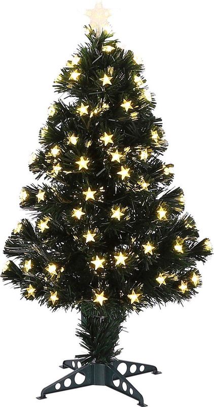 Luca Lighting Mercury Kunstkerstboom met Fibre Optic Verlichting - H90 x Ø40 cm - Groen