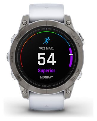 Montre de Sport Garmin Epix Pro Gen 2 Sapphire Titane 47mm Blanc Argent