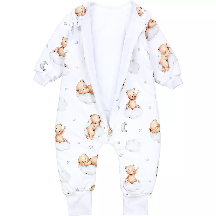 TupTam Baby Schlafsack mit Beinen und Ärmel Winter weißbeige
