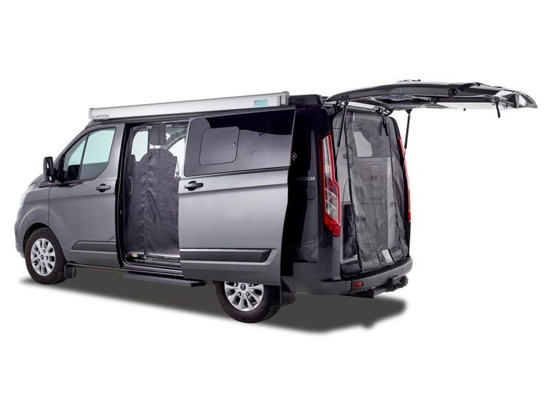 Van Quito Schiebetürenmoskitonetz, Magnet RV, links Ford Cu Schiebetürenmoskitonetz Magnetreissverschluss, Ford Custom (2012 - 2023), Fahrerseite (links), Maschenweite Standard