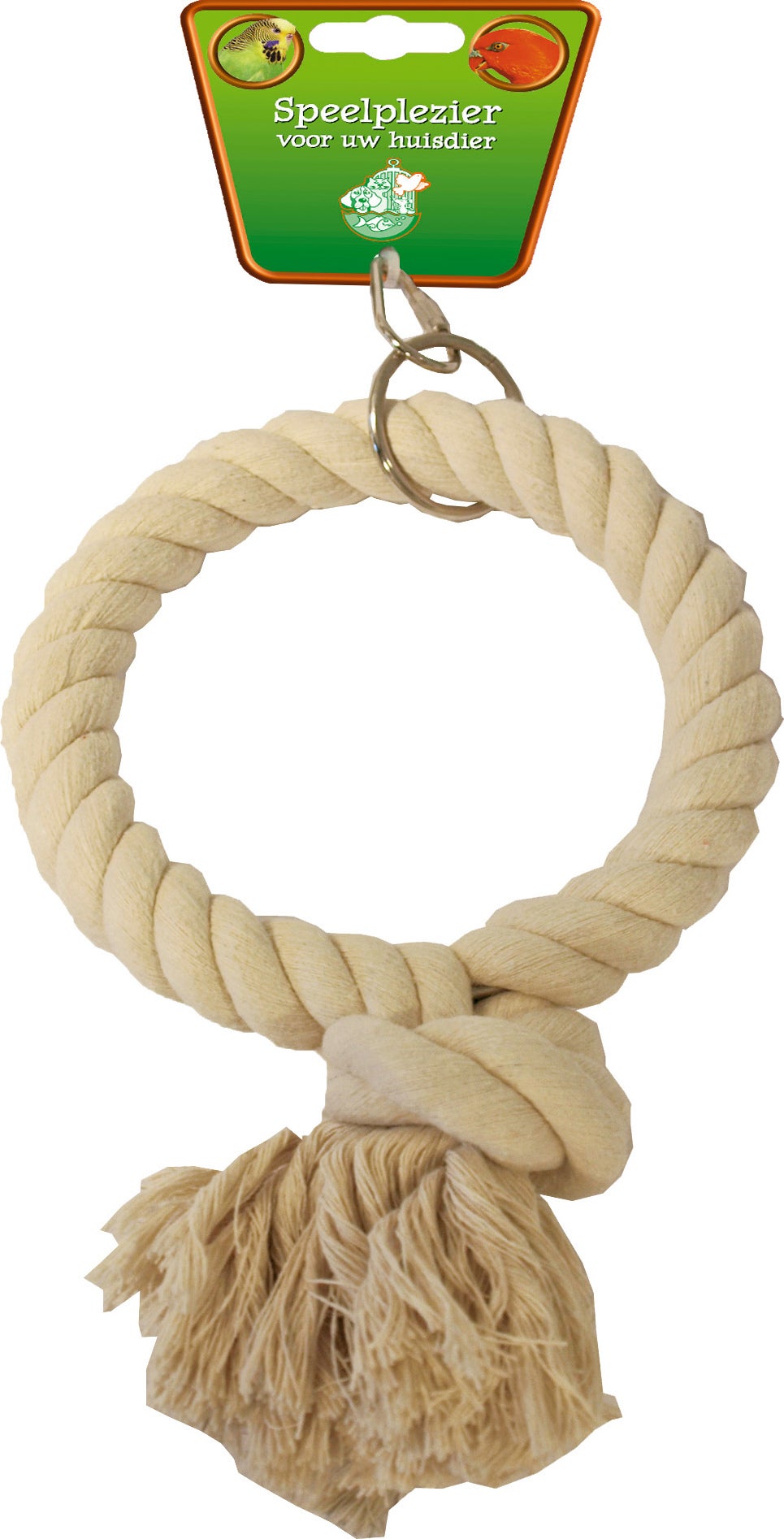 Boon vogel speelgoed touwring wit D 14 cm