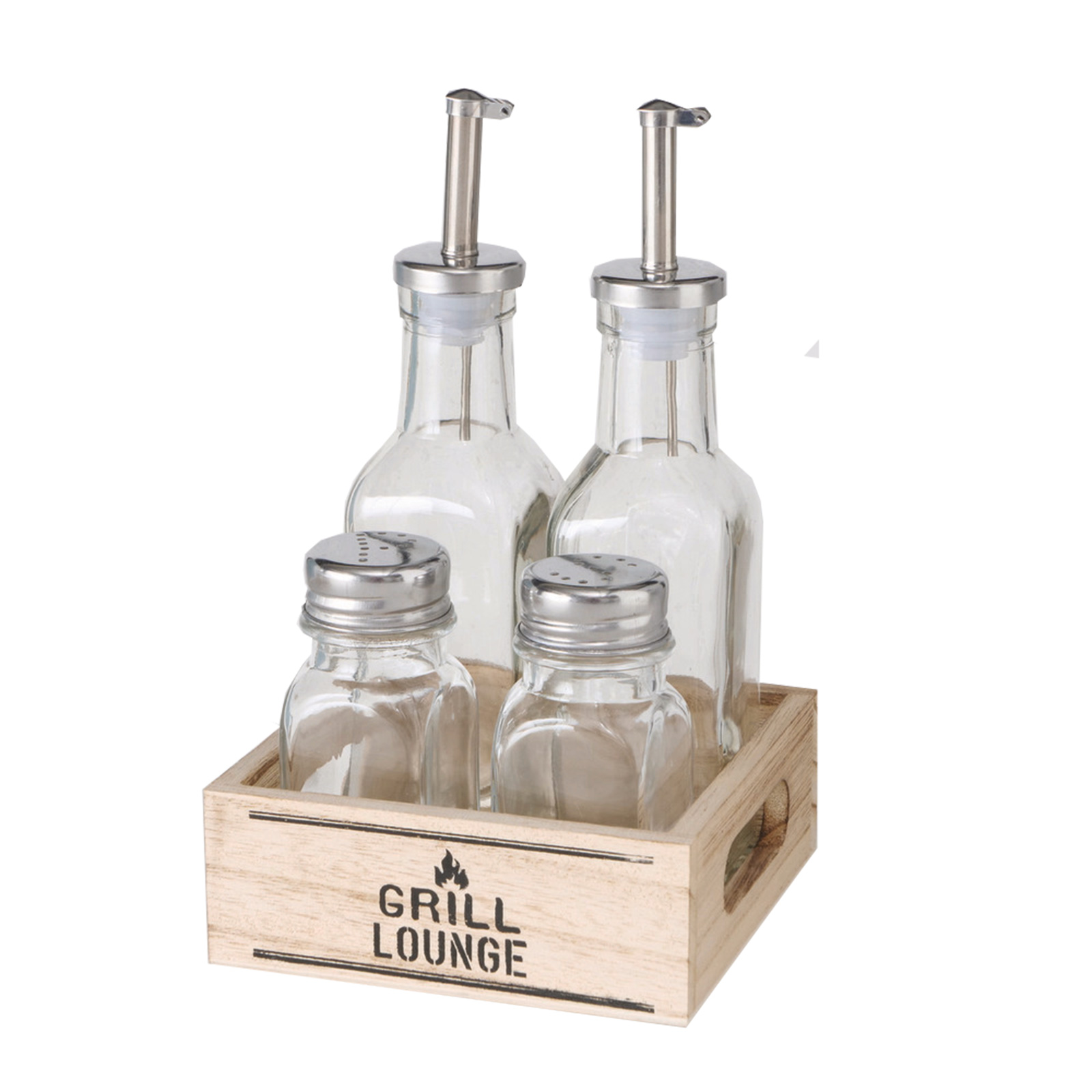 5-teiliges Essig-/Ölflaschen Set - sortiert - Glas