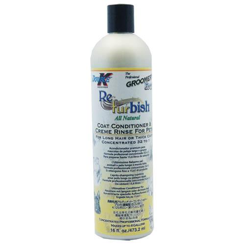 Condicionador Double K Re-Furbish, adequado para cães e gatos, para uma pelagem brilhante, frasco de 473 ml.
