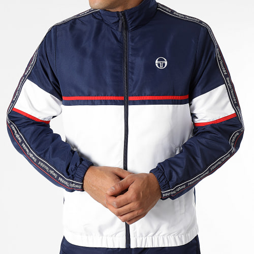 Ensemble De Survetement A Bandes Midday 40297 Bleu Marine Blanc