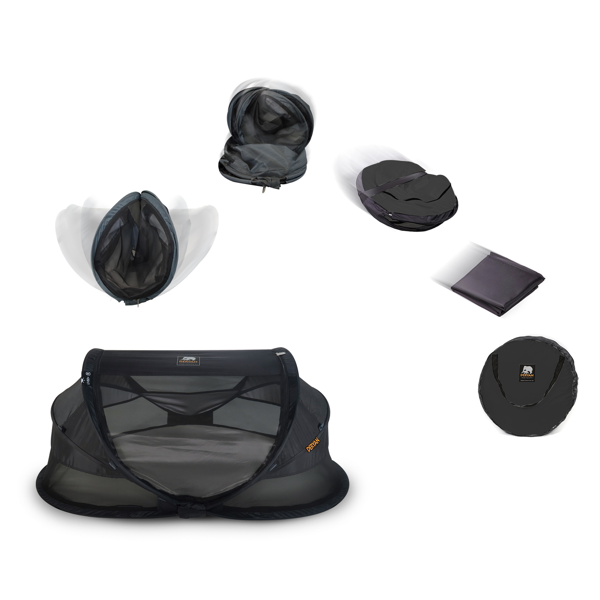 Deryan Baby Luxe zwart Campingbedje