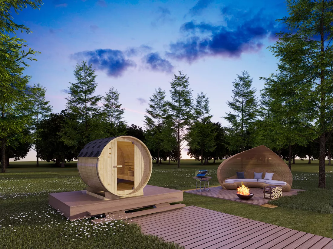 Sauna d'extérieur 4 places - L185 x P180 x H190 cm - ISOKYRO