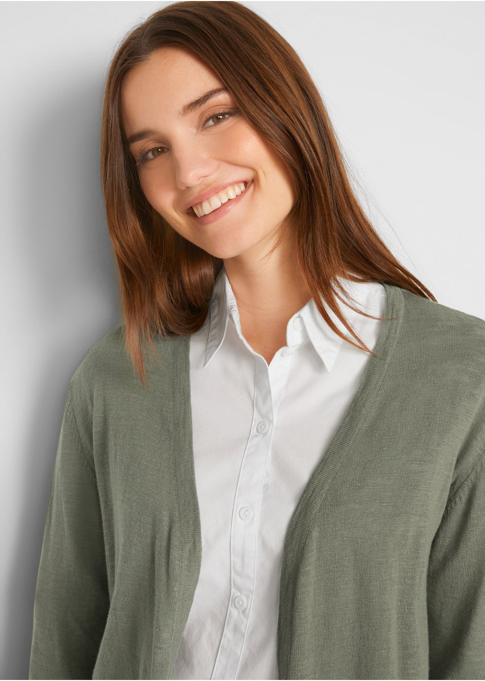 Gilet long en maille, ouvert