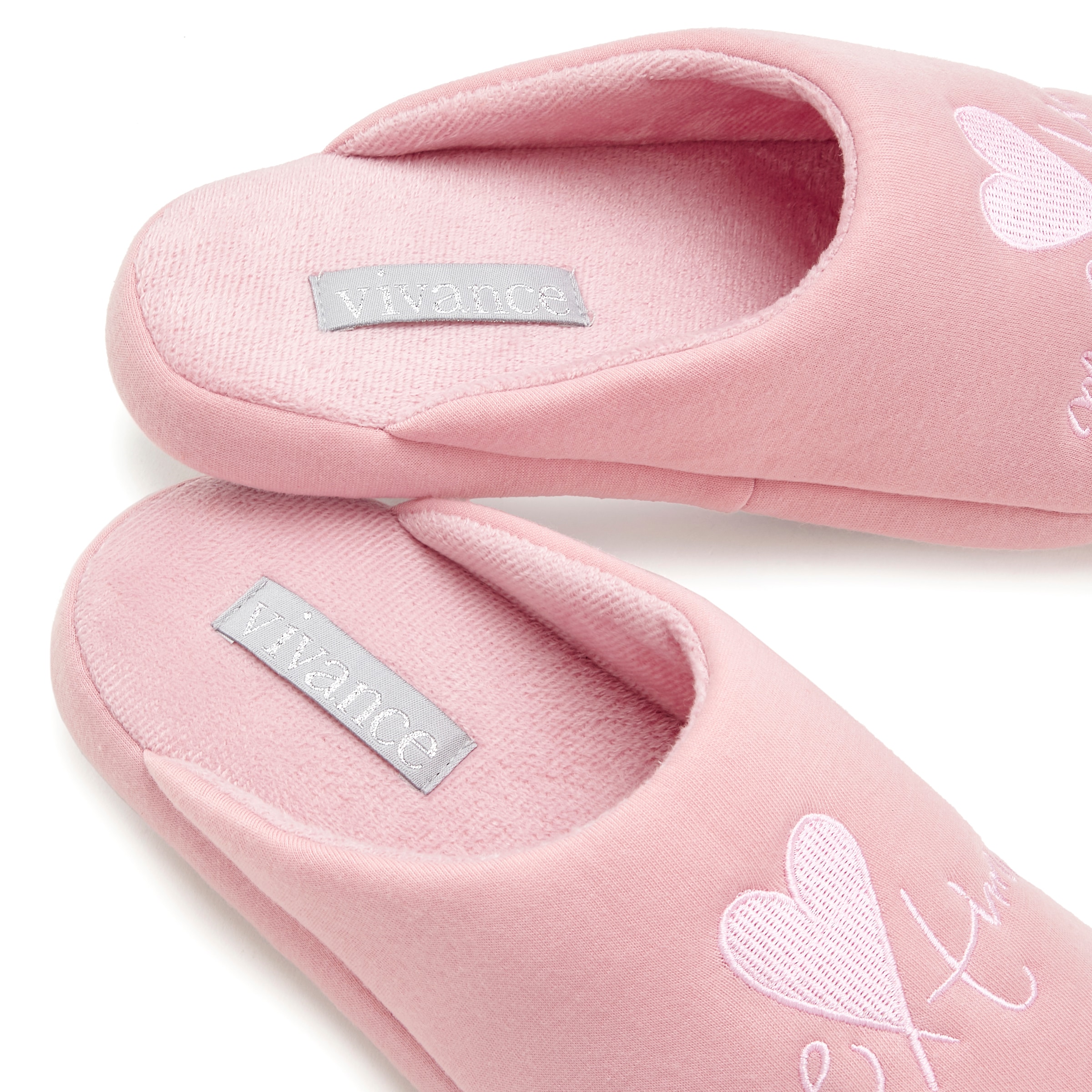 Vivance Hausschuh »Pantolette, Pantoffel, Clog,«  mit verspieltem Schriftzug VEGAN