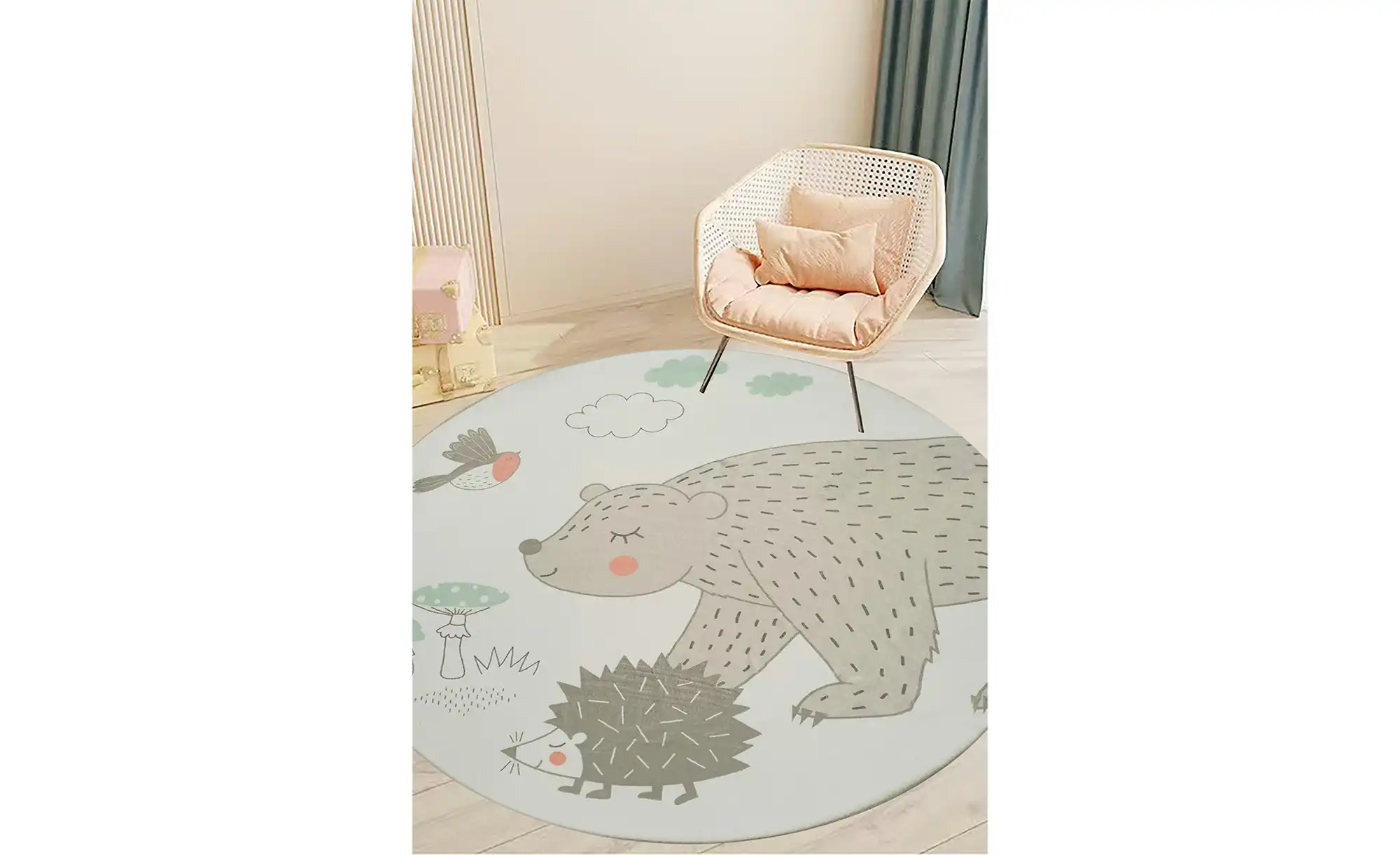 KJUT Kurzflorteppich Bär+Igel