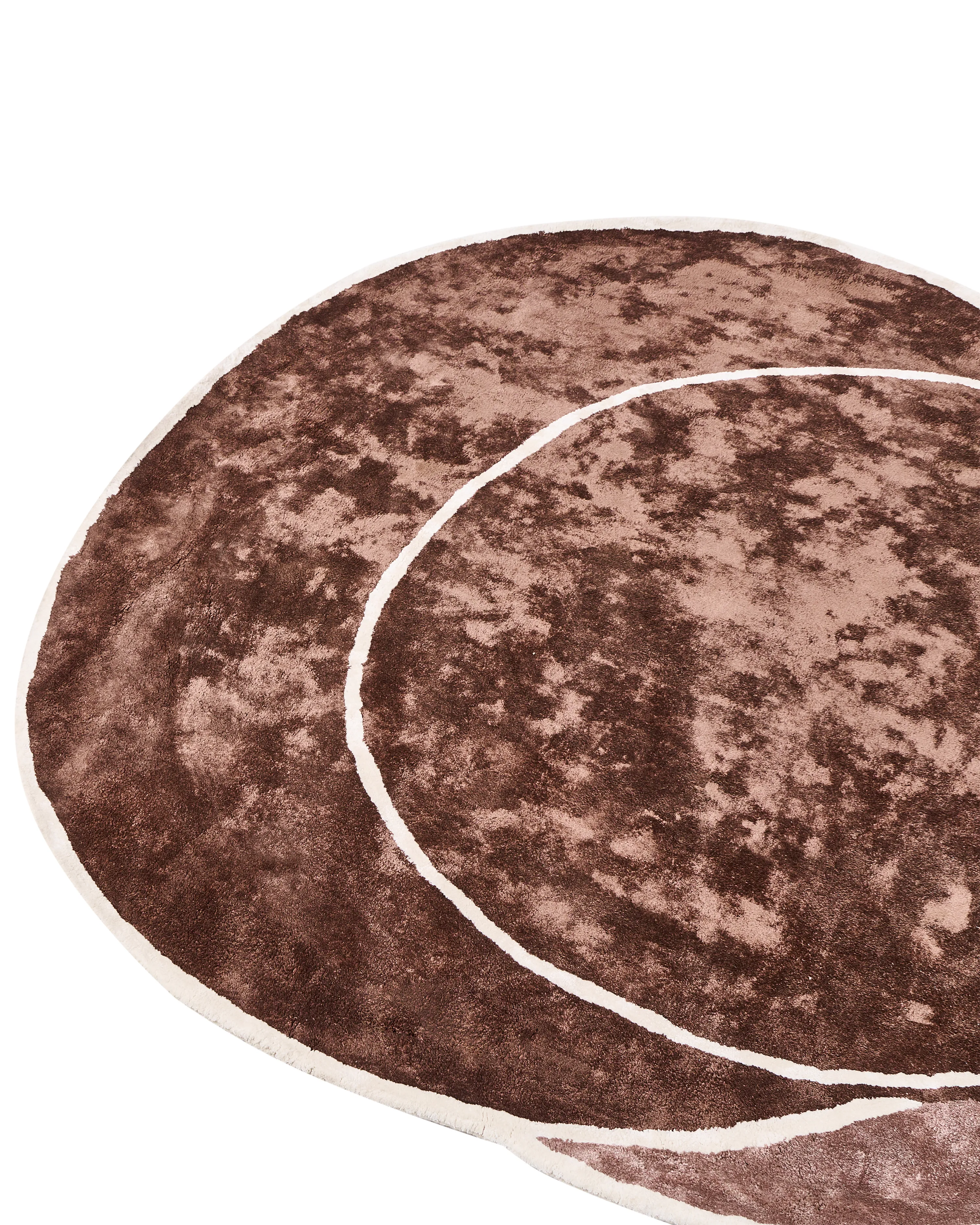 Vloerkleed KANRACH Bruin 200 x 200 cm Viscose