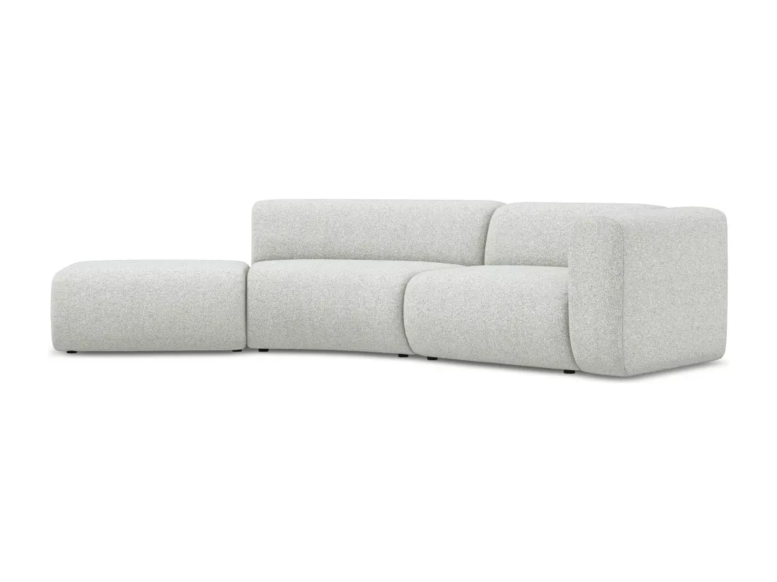Canapé modulable 4 places gauche en tissu texturé - beige - EKAHI