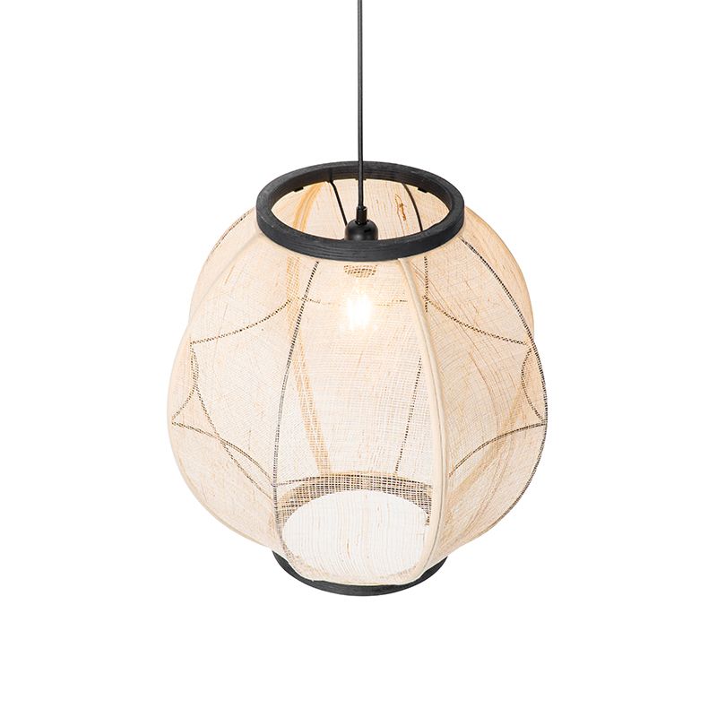 Oosterse hanglamp bruin stof 46 cm - Rob