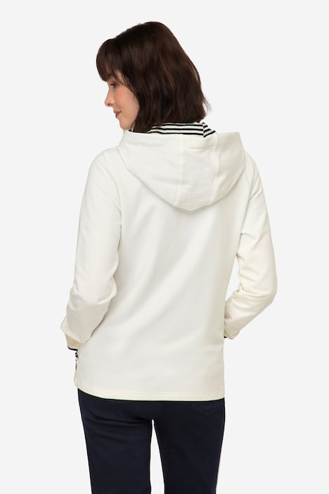 Sweatjacke, Kapuze, Zipper mit Statement Band