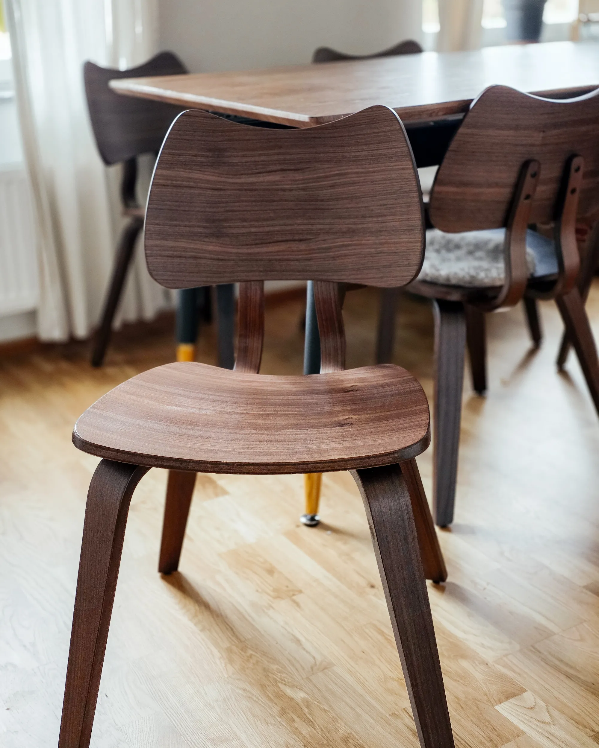 Set van 2 eetkamerstoelen DIANA Hout Donkerbruin