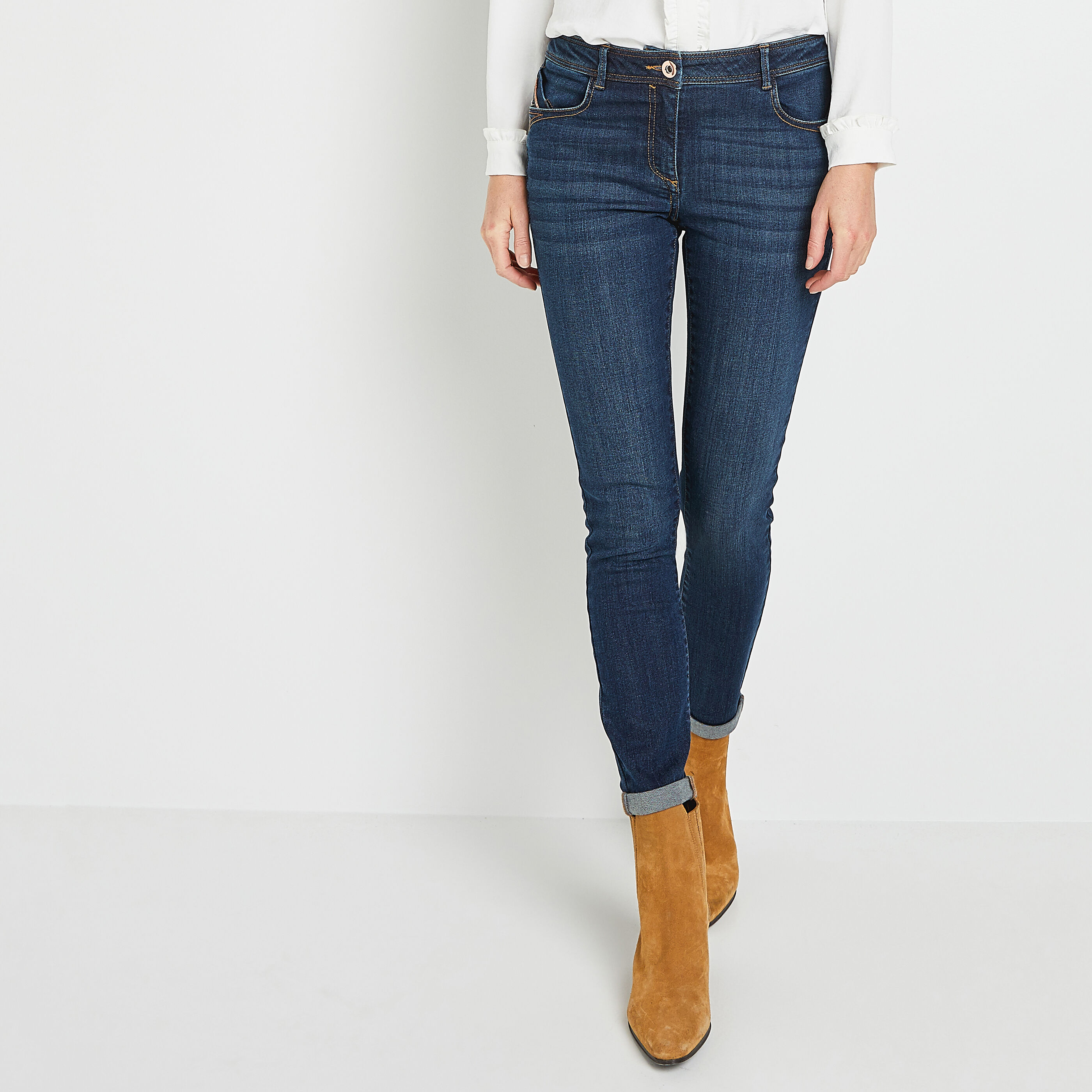 Jean slim TOKYO raccourci femme - DARK STONE