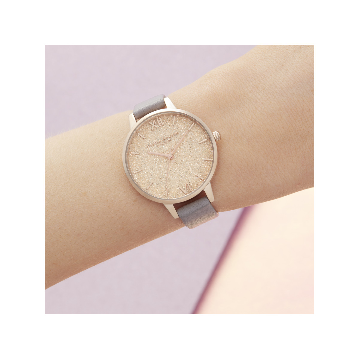 Montre Olivia Burton femme acier doré rose cuir