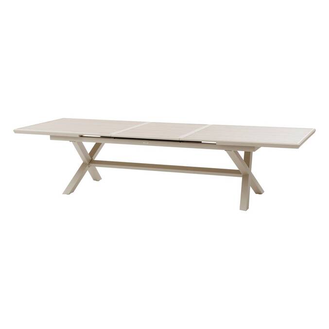 Table de jardin extensible AXIOME Effet bois Lin & Argile