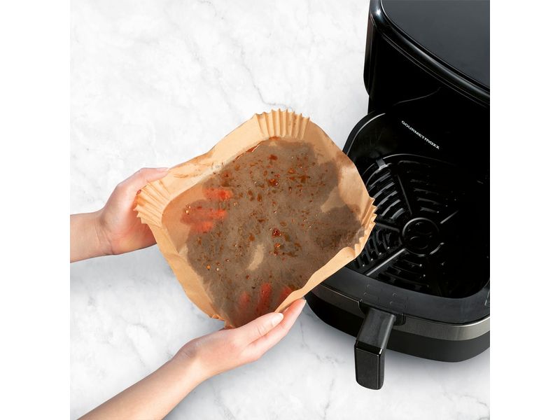 GOURMETmaxx Backpapier 100 Stück, 23 x 23 x 4.5 cm Backpapier-Schalen für Heissluft-Fritteusen