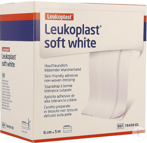 Leukoplast Soft White Pansement Adhésif Pour Peaux Sensibles 6cm x 5m Pièce 1