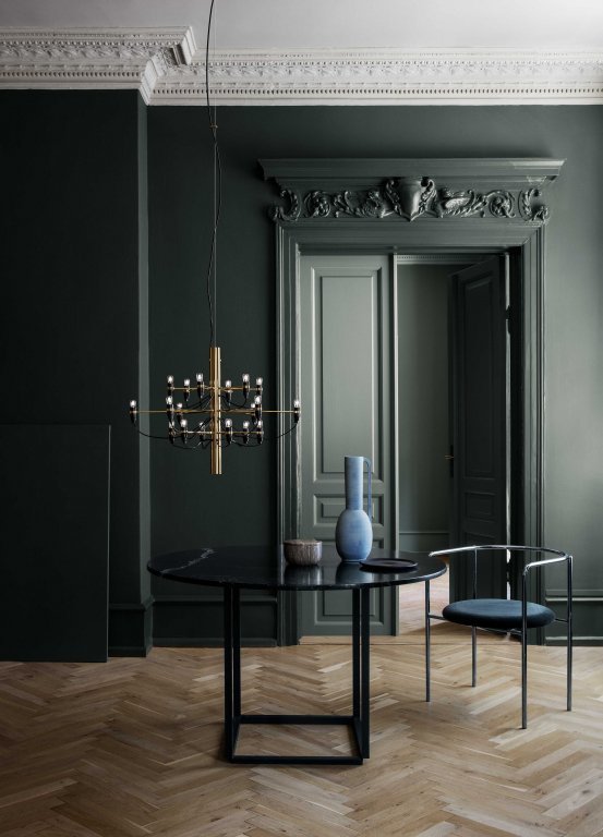 Flos 2097/18 by Gino Sarfatti kroonluchter Ø69 transparant zwart