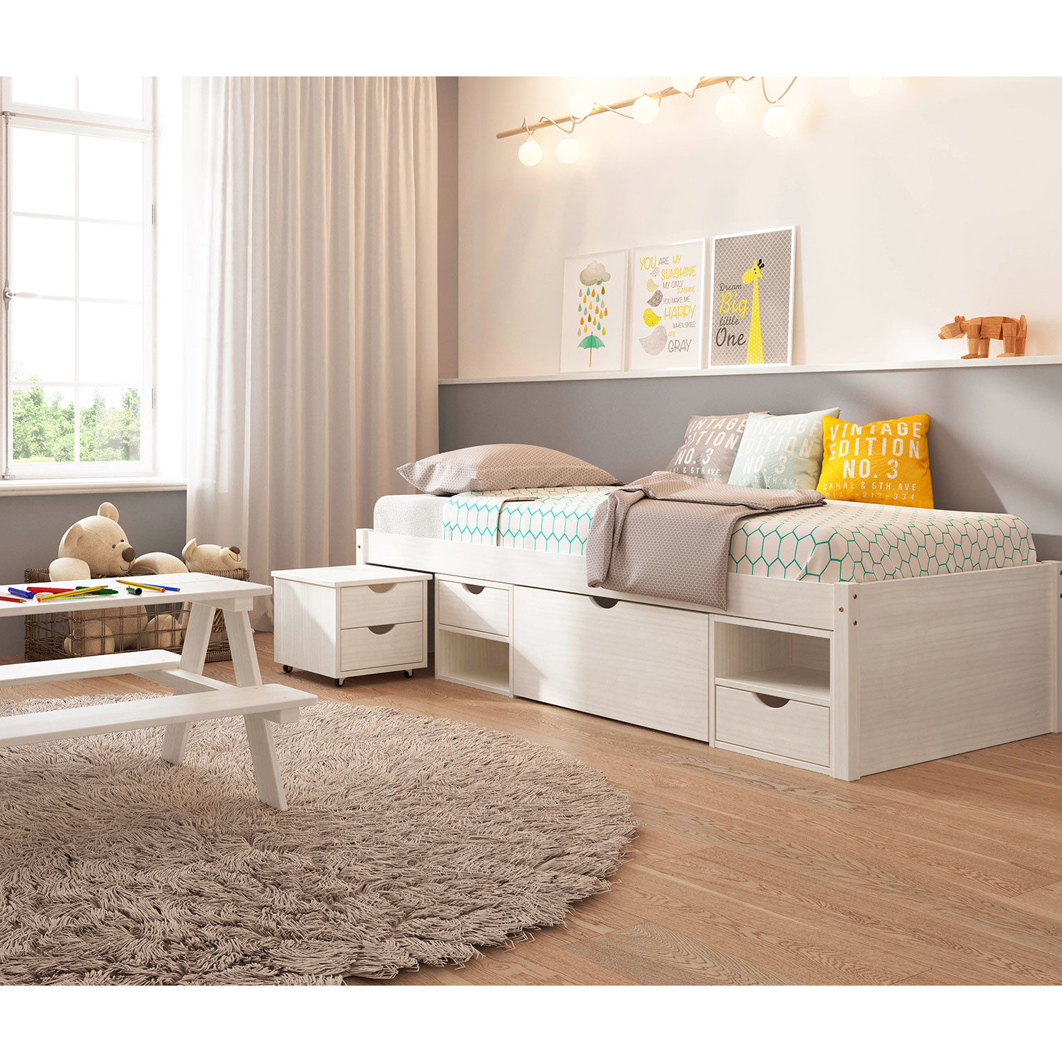 Funktionsbett TIM mit diversen Schubladen