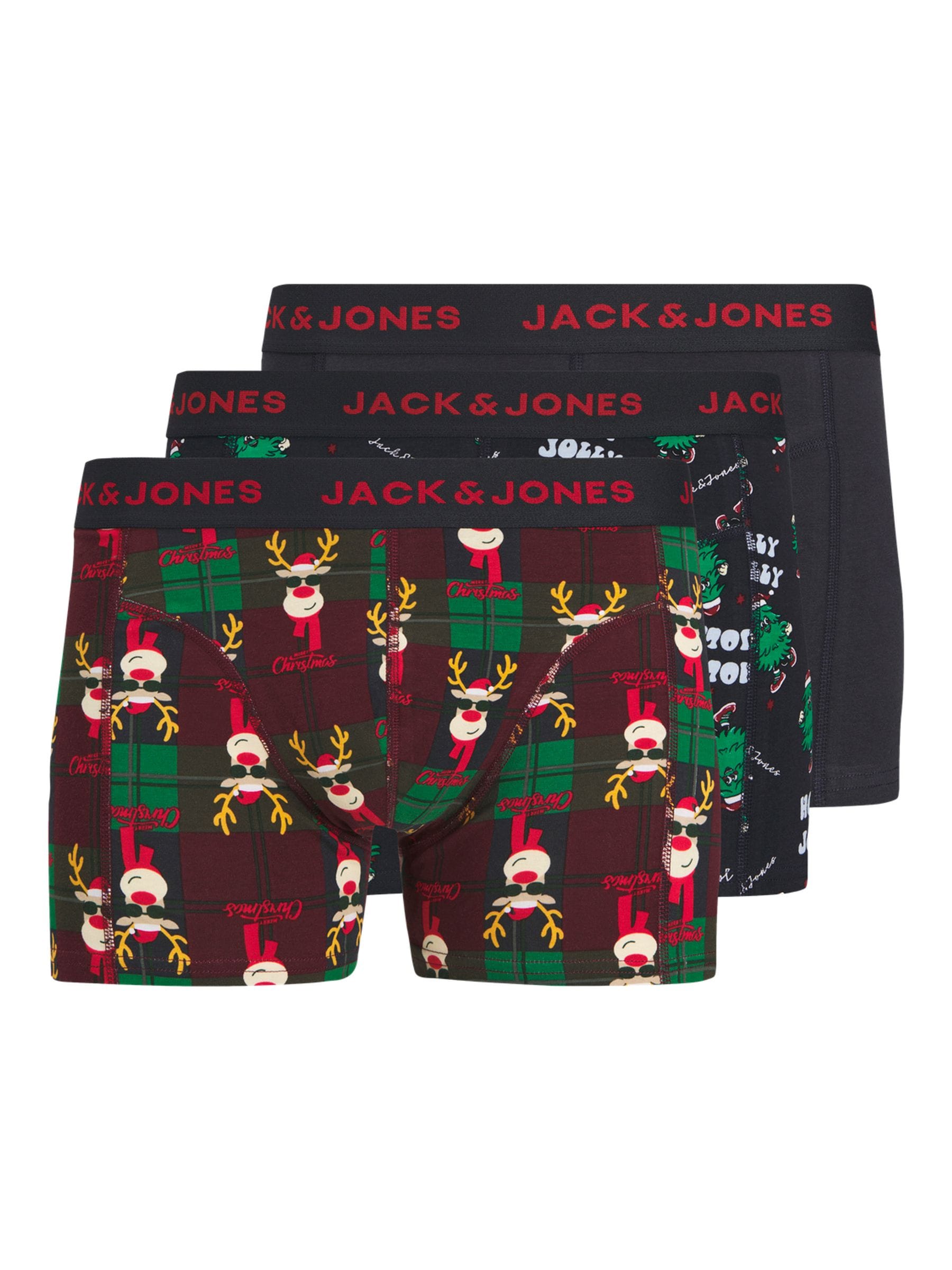 Blauw - JACK & JONES Kerstmis peperkoek boxershorts set van 3