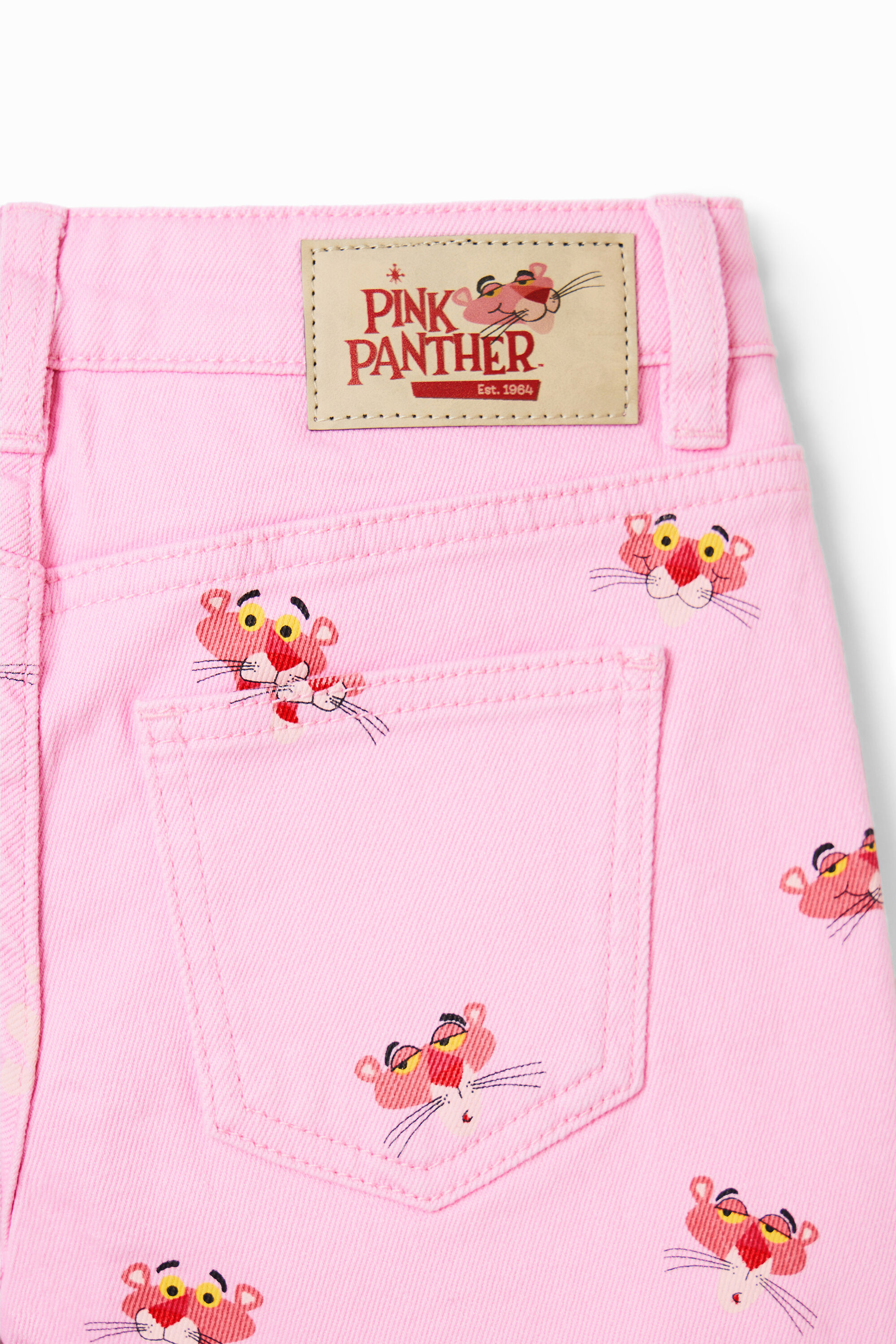 Short en jean Panthère rose