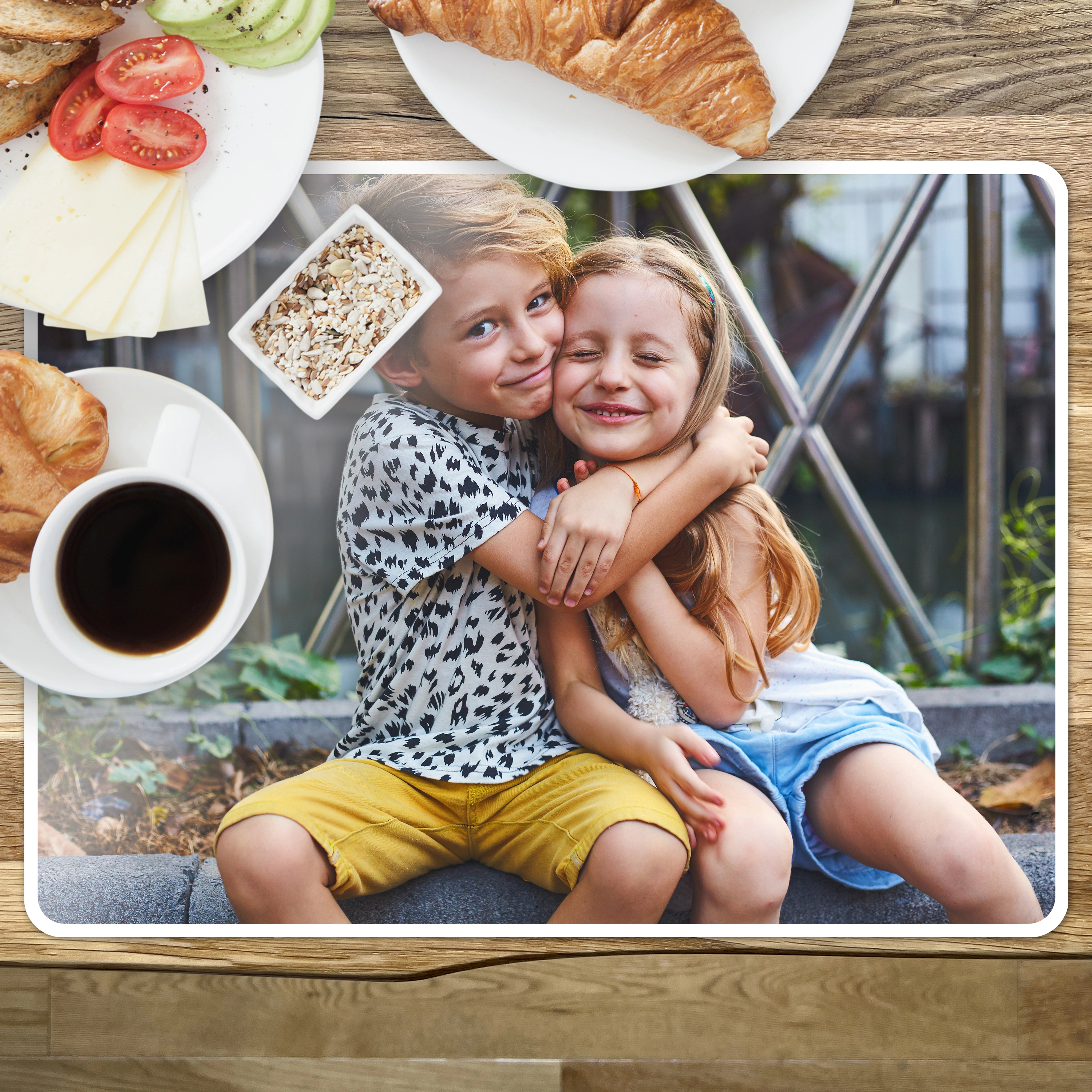 Tischset mit Foto oder Namen bedrucken (Farbe: weiß)