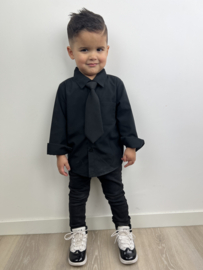 Little boys blouse - zwart (exclusief strikje)