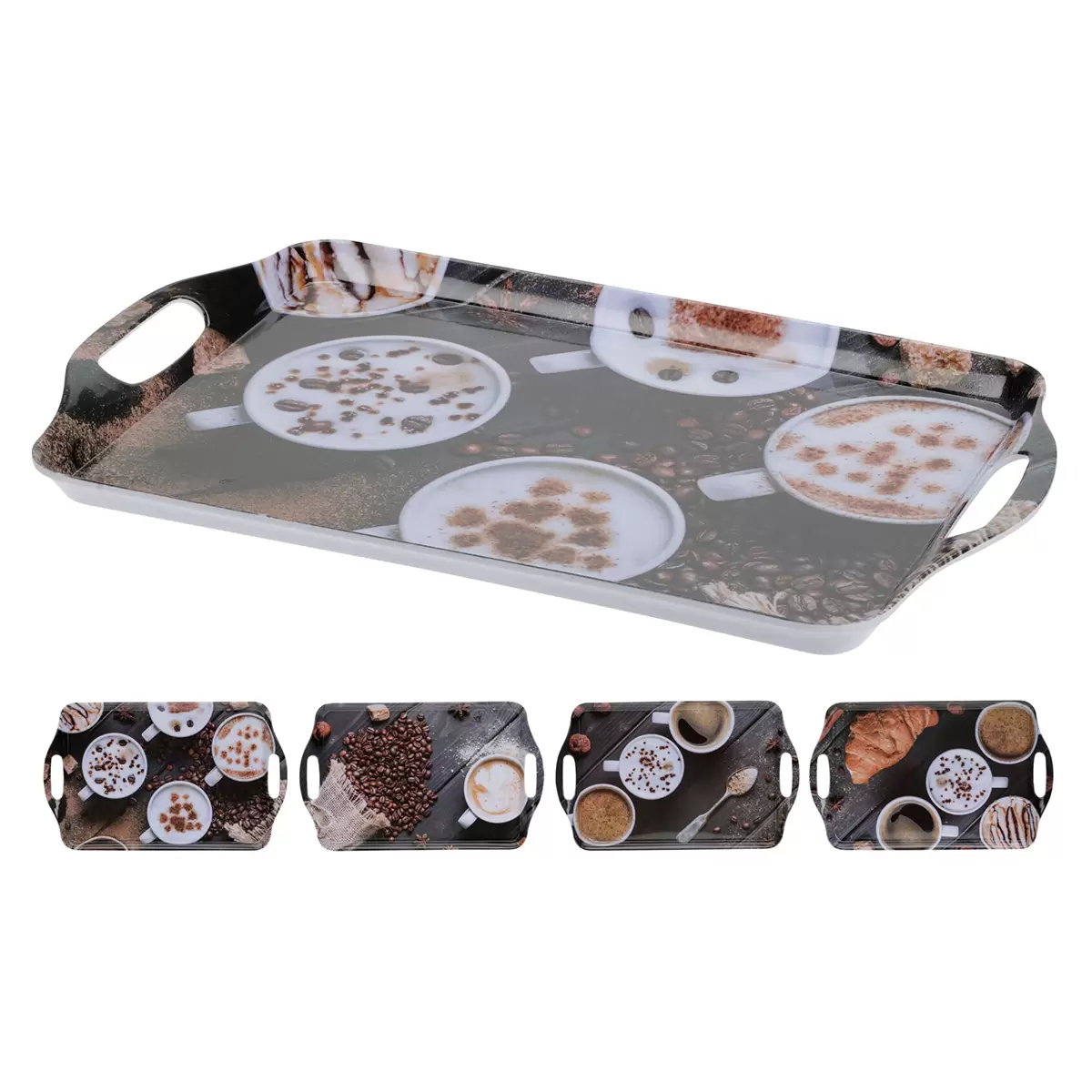 Serviertablett Coffee beige,braun,grau