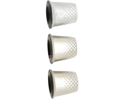 Metalen vingerhoedjes, 3 stuks