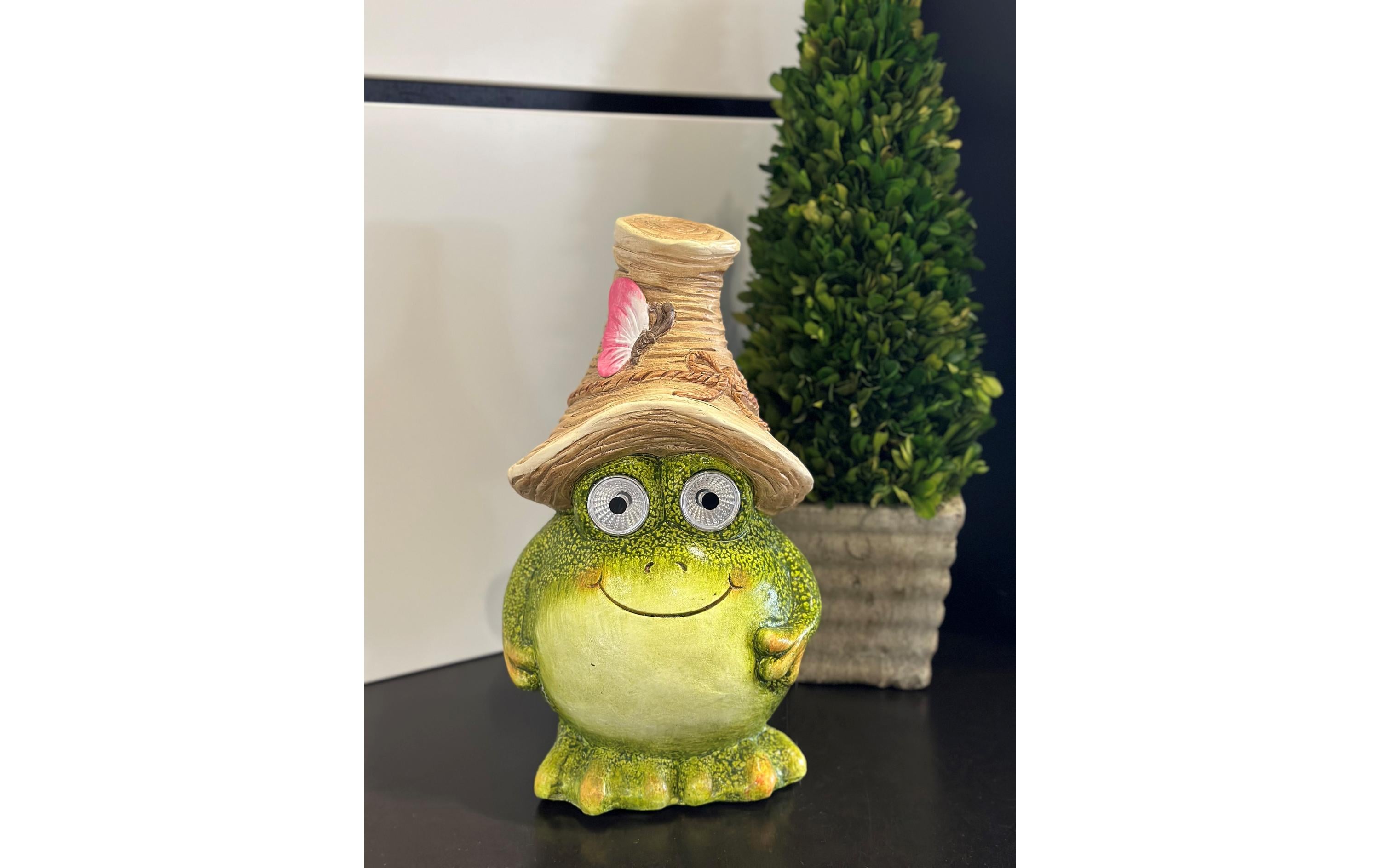 Solar Figur Frosch GrünLED Solar Figur mit Hut