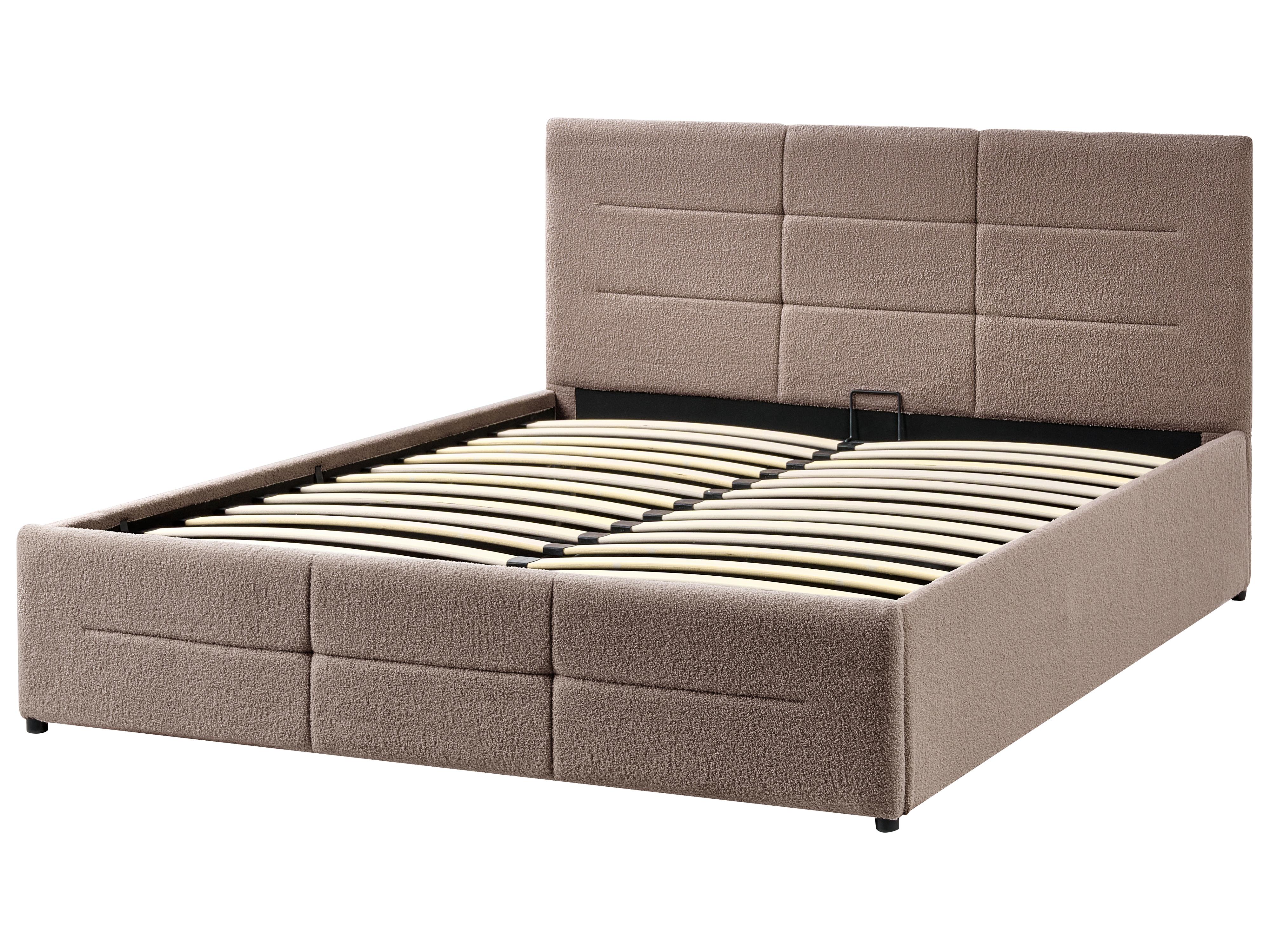 Bed met opbergruimte Bouclé MASSOGNES 140 x 200 cm Taupe