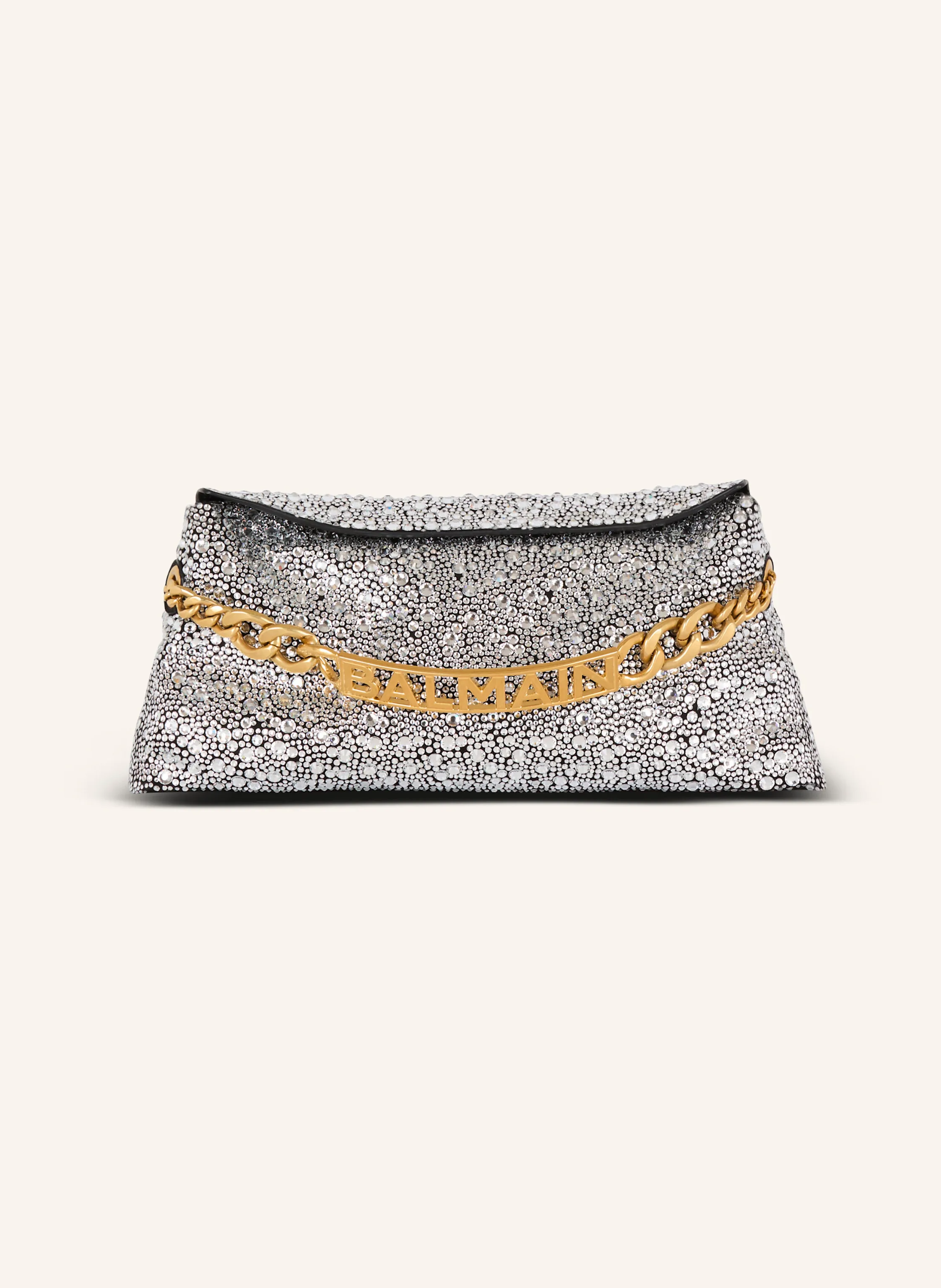 BALMAIN Clutch 1945 Soft aus Wildleder mit Strasssteinen