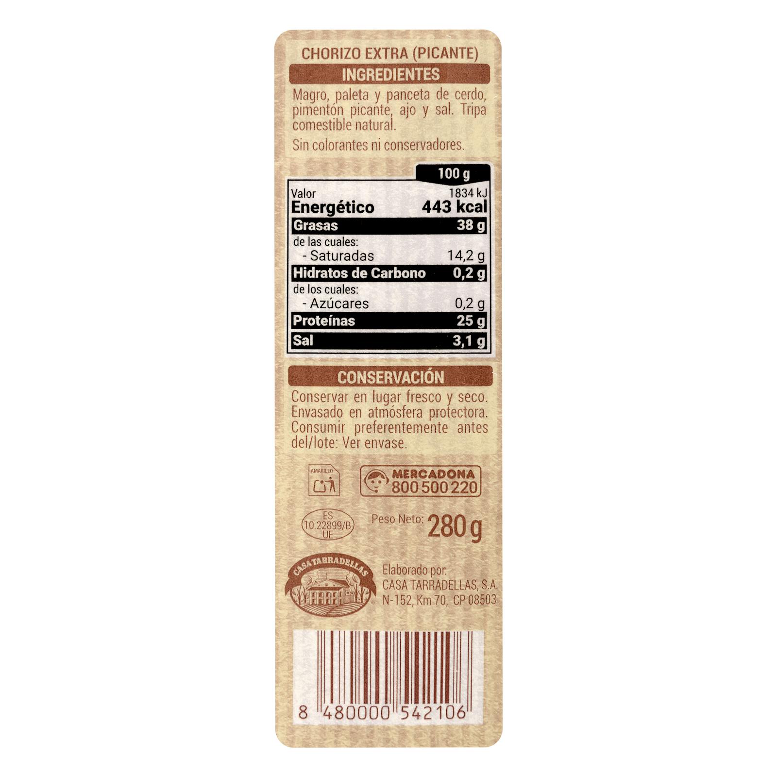 Chorizo extra épicé Hacendado