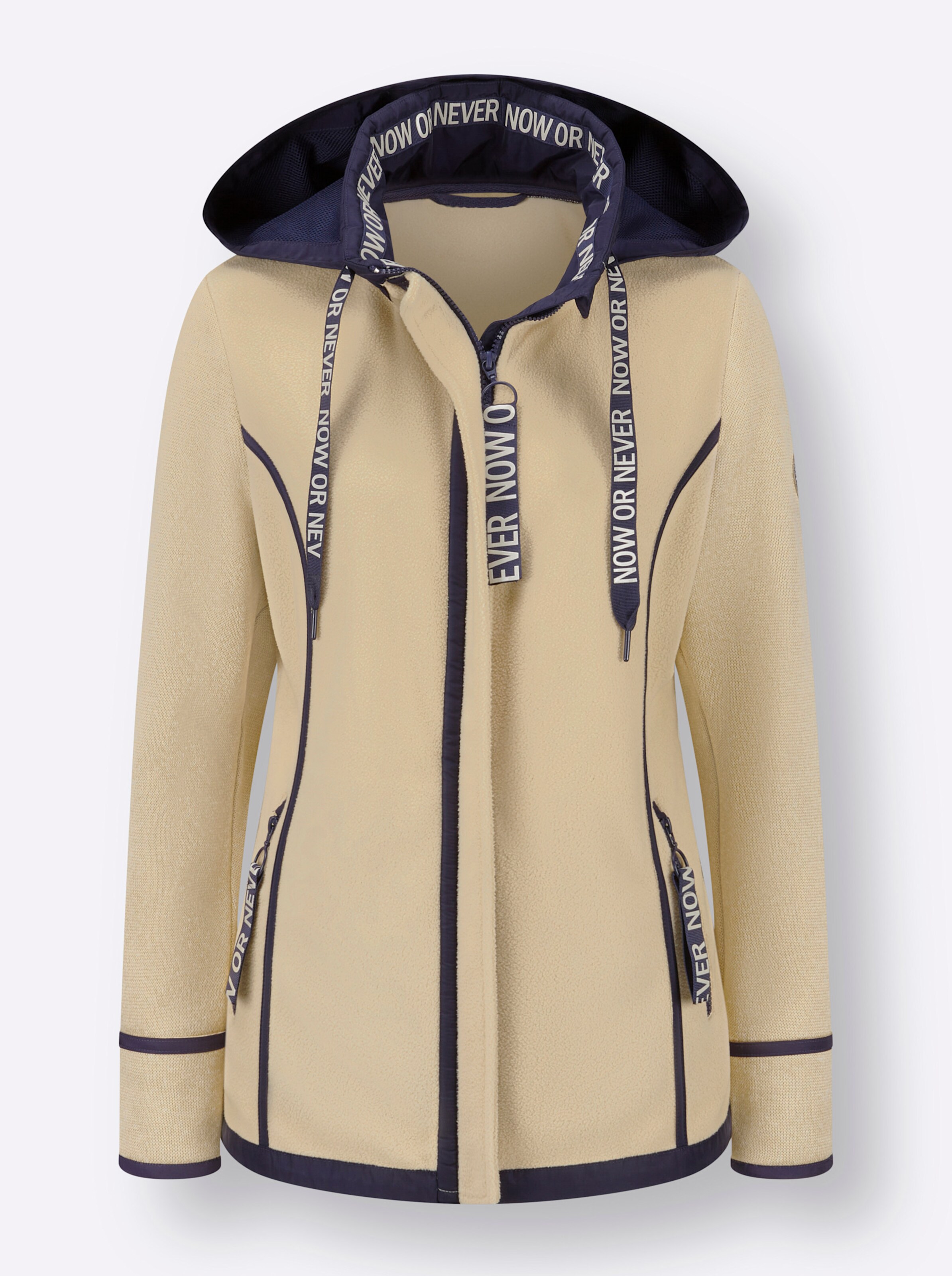 Fleece-Jacke in sand-marine
