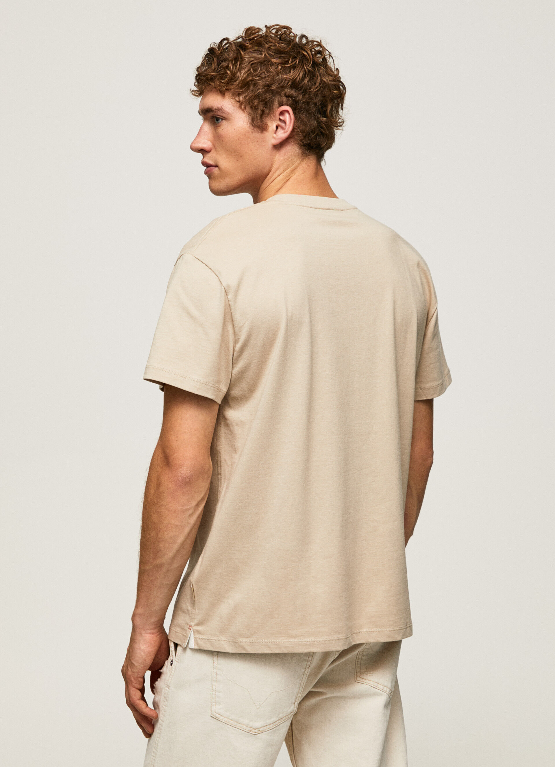 CAMISETA COM ESTAMPA FOTOGRÁFICA - bege malte