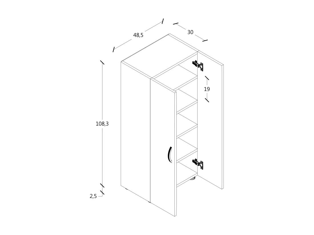 XL Bois Grande armoire à chaussures Ulas 5